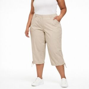 Izod Beige Capri Pants Adjustable Hem Casual Comfort Sz 18W